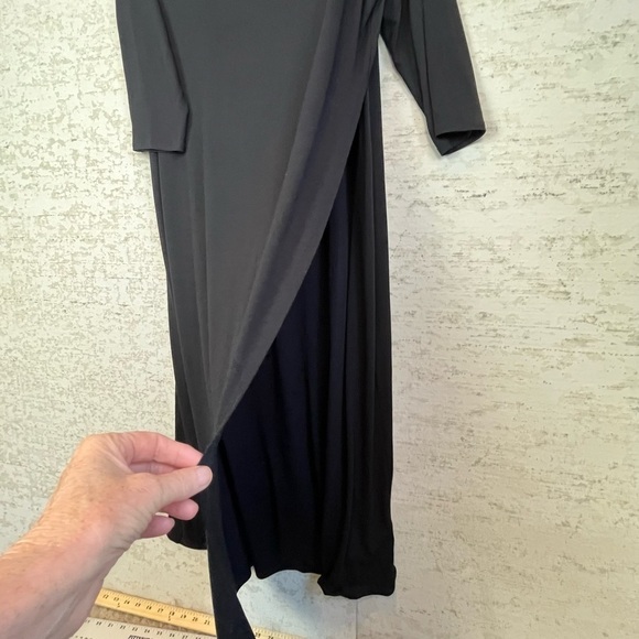 EILEEN FISHER Black Maxi Dress Full Wrap Large - Picture 9 of 15